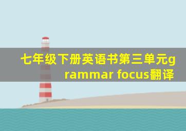 七年级下册英语书第三单元grammar focus翻译